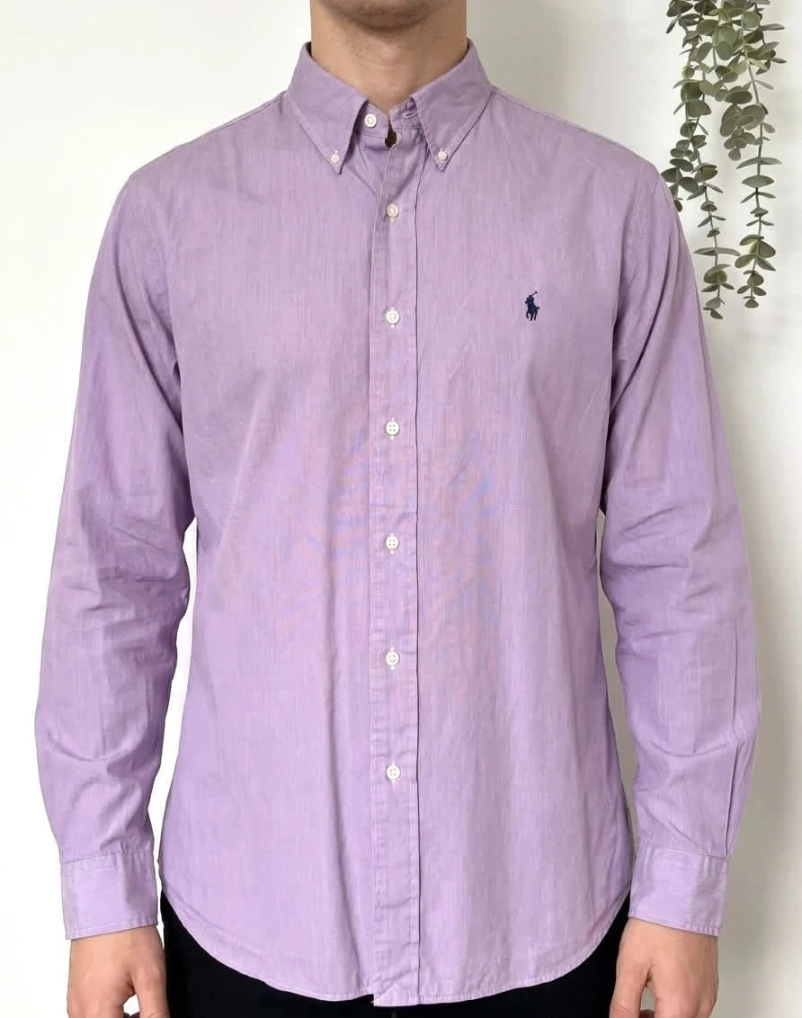 Stribet skjorte fra Ralph Lauren lilla Custom Fit størrelse XL 43 - FP260133