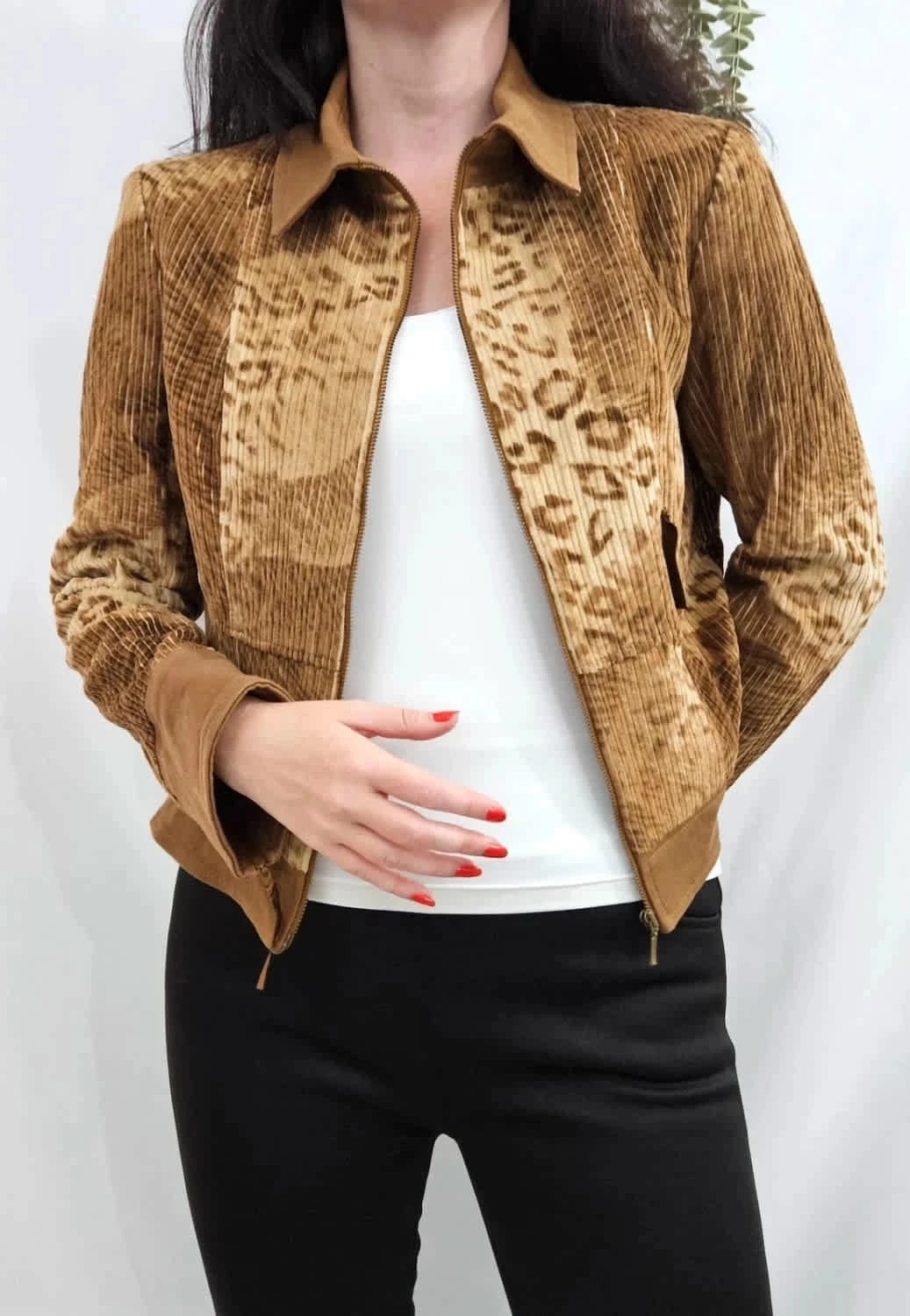 Veste vintage motif léopard Infinitif Paris taille 40