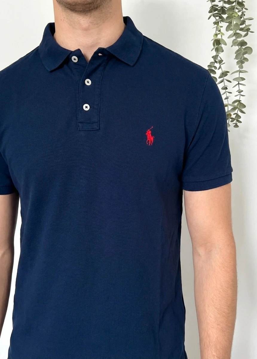 Tmavomodré polo Ralph Lauren custom slim fit velikost S - FP260222