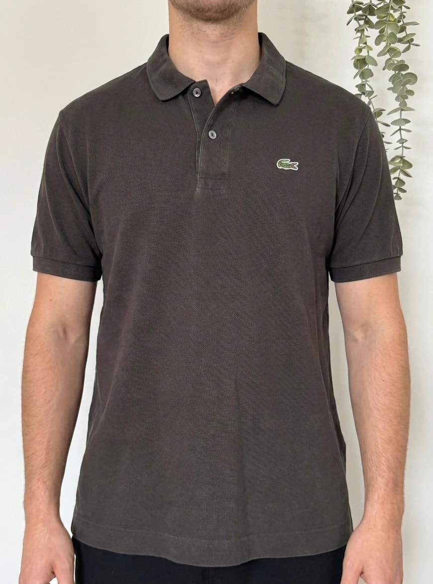 Vintage dark brown Lacoste piqué polo size 6/XL - FP260214