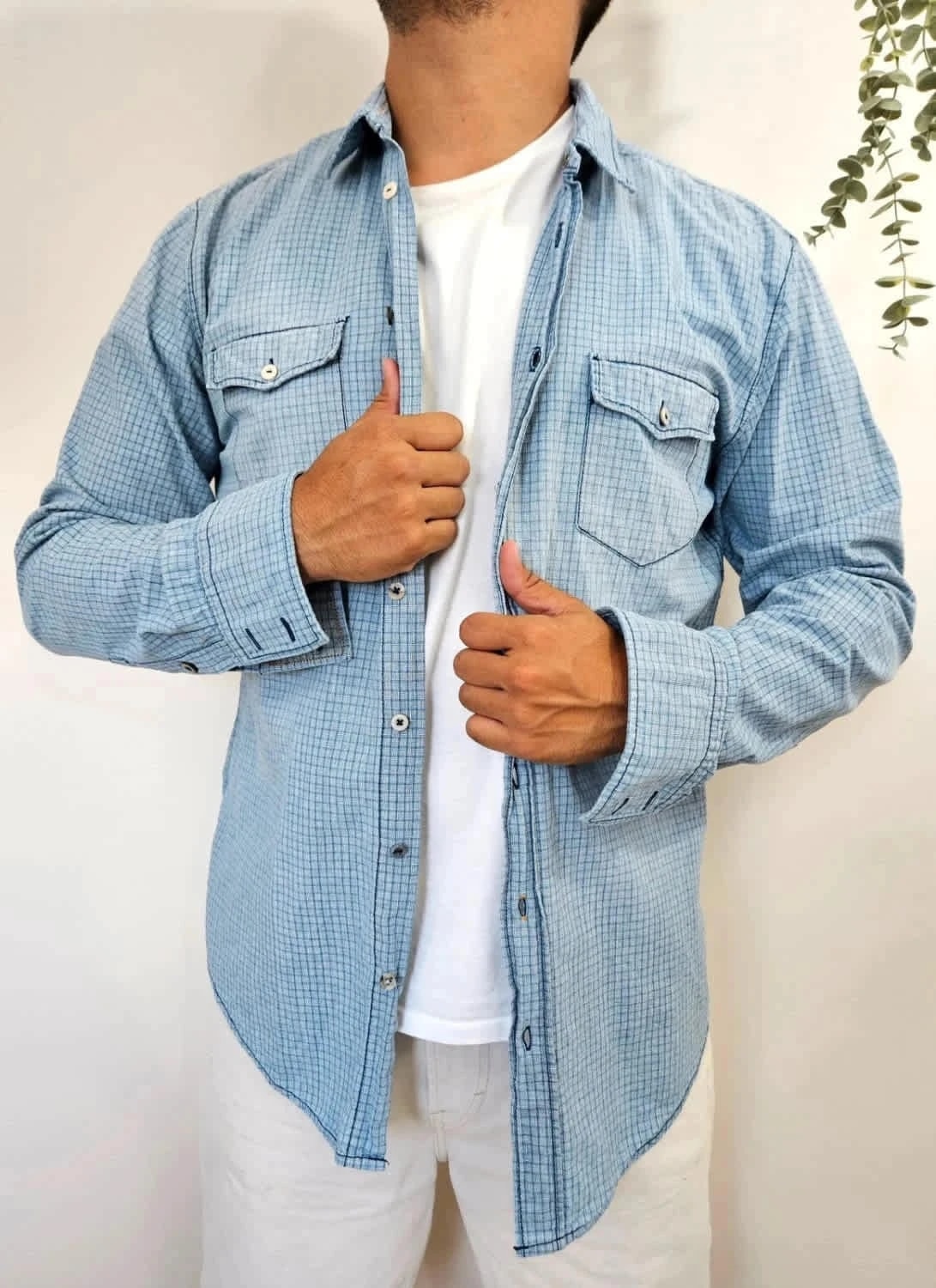 Veste chemise Hugo Boss à carreaux bleu taille XXL