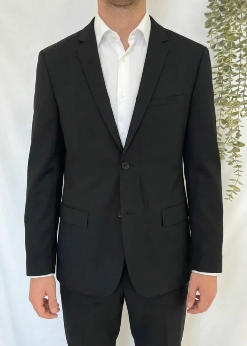 Veste blazer noir Calvin Klein fitted 100% laine taille 54