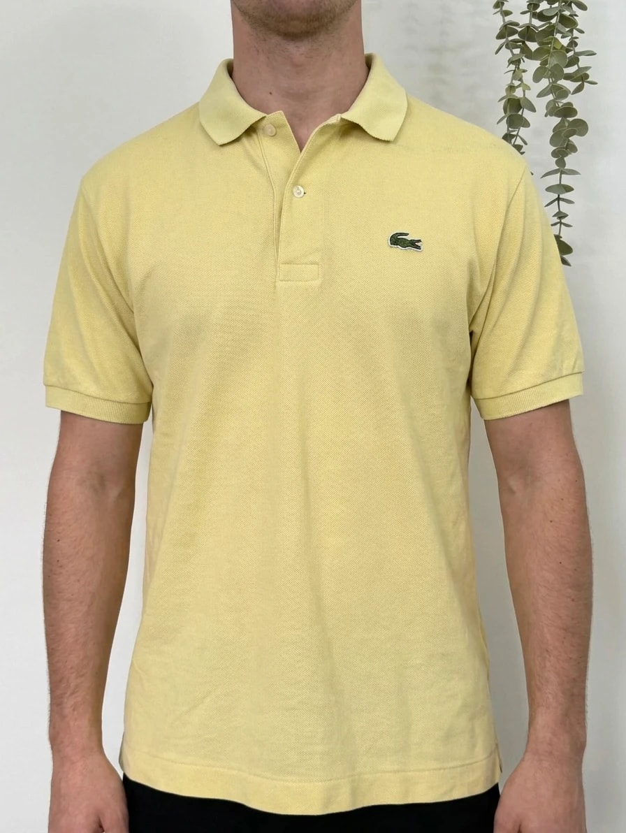Vintage piké polo Lacoste bledě žluté, velikost 5/L - FP260217