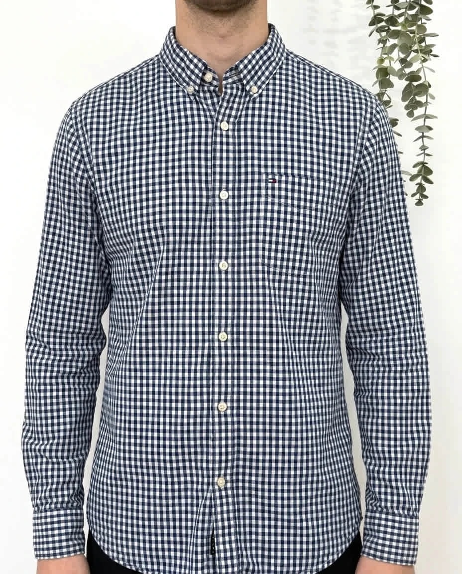 Chemise vichy Tommy Hilfiger bleu marine taille M - FP260156