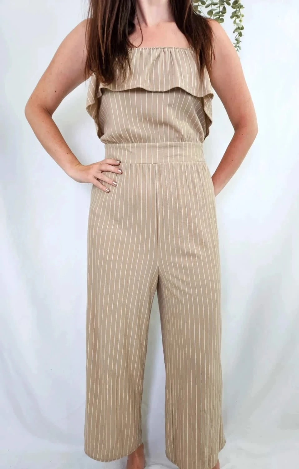 Combinaison Mango beige à rayures blanches taille M
