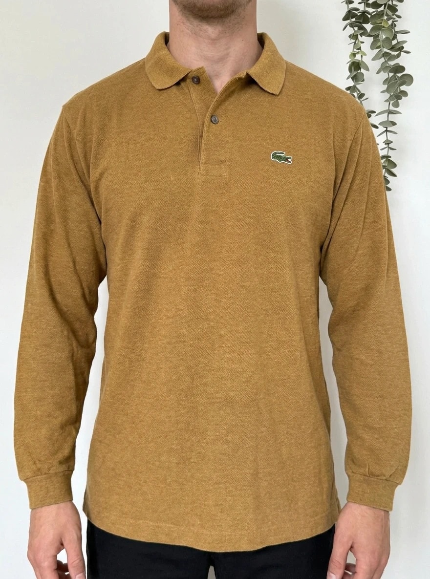Polo a maniche lunghe Lacoste vintage cammello taglia 7/XL - FP260232