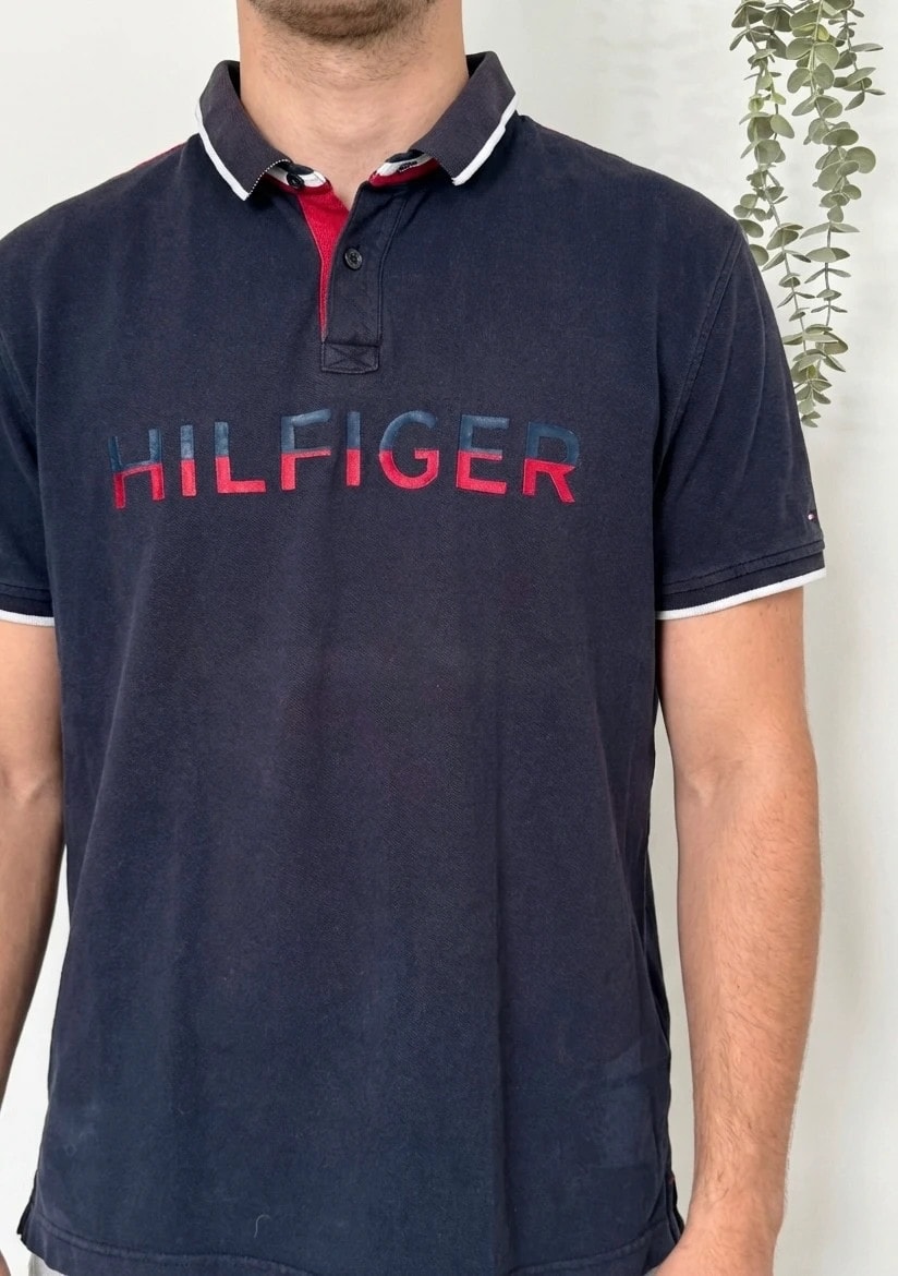 Polo Tommy Hilfiger stretch bleu marine logo taille XL - FP260255