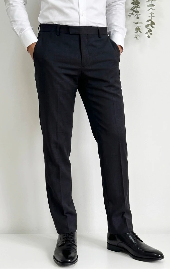 Pantalon costume Calvin Klein noir fitted laine taille 48/L -