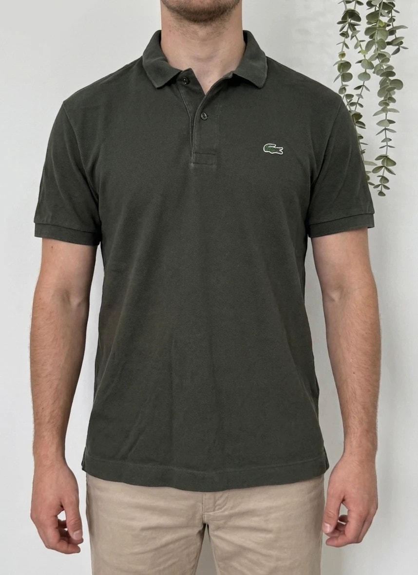 Polo piké Lacoste classic fit, zielone khaki brązowe, rozmiar 5/L - PP2603263