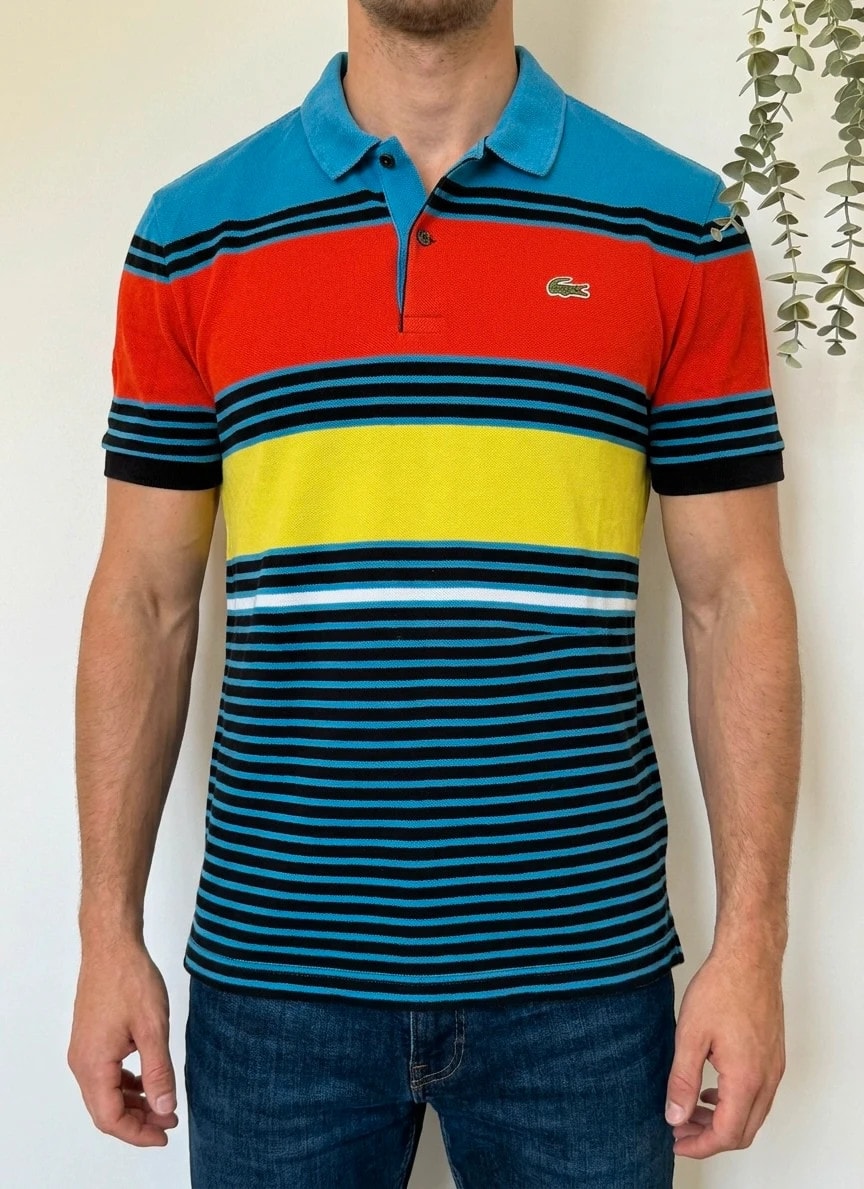Polo piqué Lacoste Live rayures multicolores taille 4/S - PP2603284