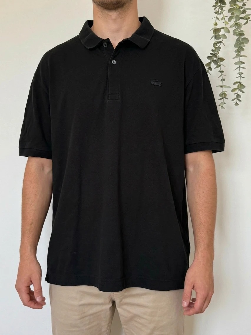 Polo piqué Lacoste czarne regular fit logo tonem w tonem rozmiar 9/4XL - PP2603418