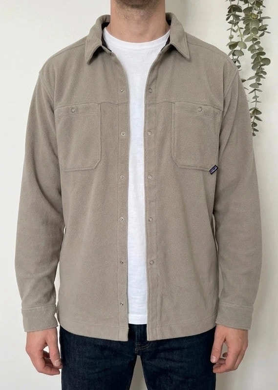Surchemise polaire vintage Patagonia Micro Synchilla beige taille L - FP260720