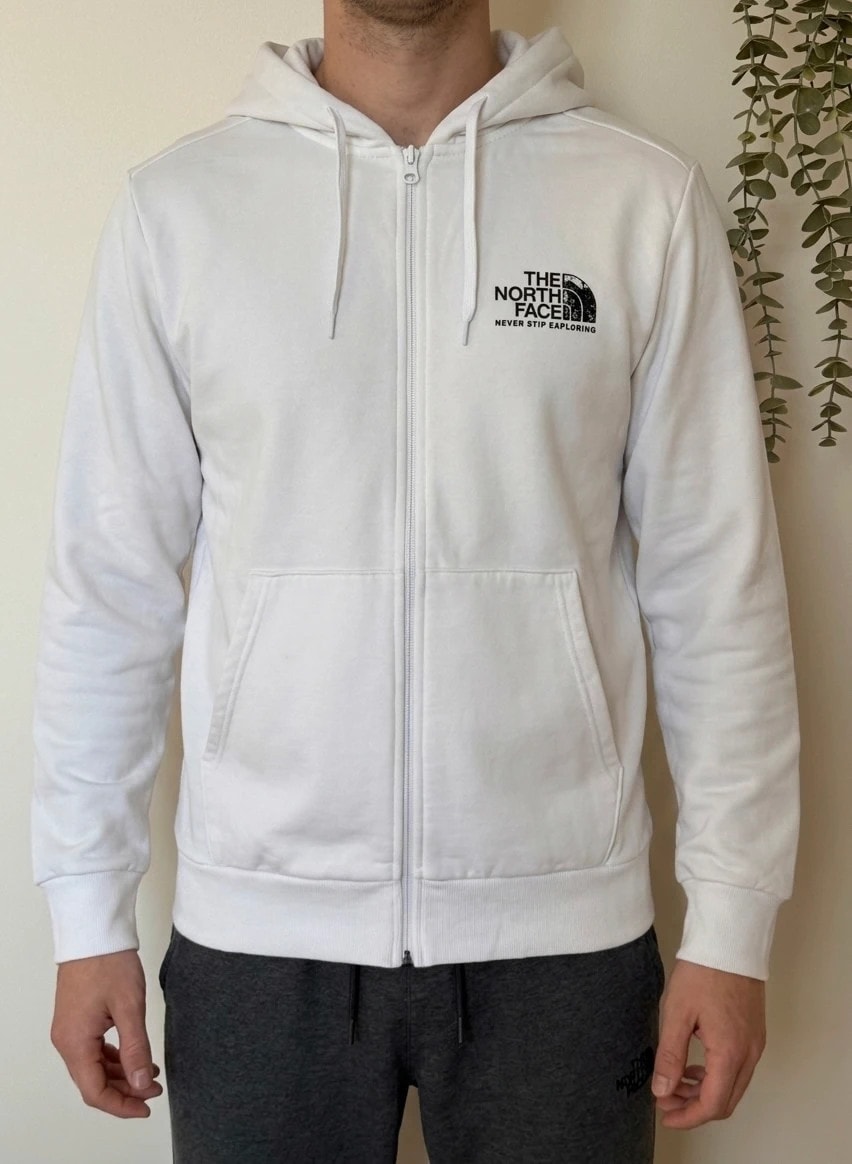Sweat zippé à capuche The North Face blanc full zip taille L - FP260743