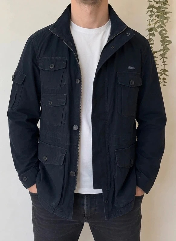 Veste field jacket Lacoste bleu marine taille 48/M - FP260971