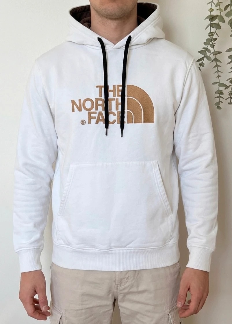 Sweat à capuche The North Face blanc logo brodé rose gold taille S - FP260747