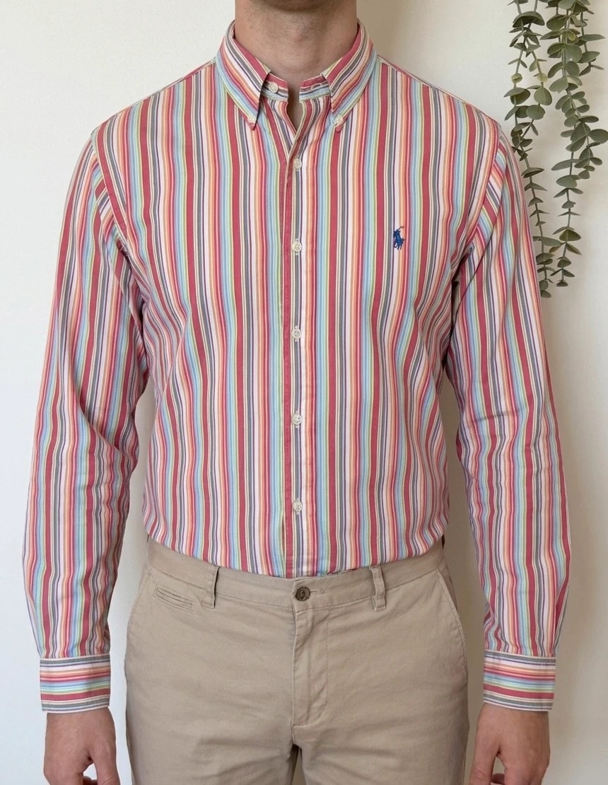 Chemise Custom Fit Ralph Lauren rayée multicolore taille L - SK260669
