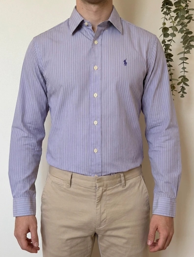 Chemise rayée Polo Ralph Lauren violet lilas taille 18/S - VM2606137