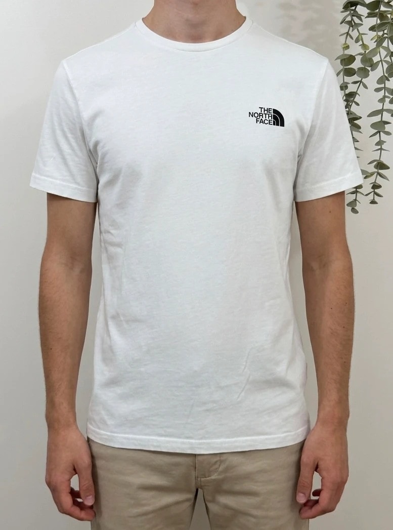 T-shirt The North Face blanc logo poitrine et dos taille S - FP260745