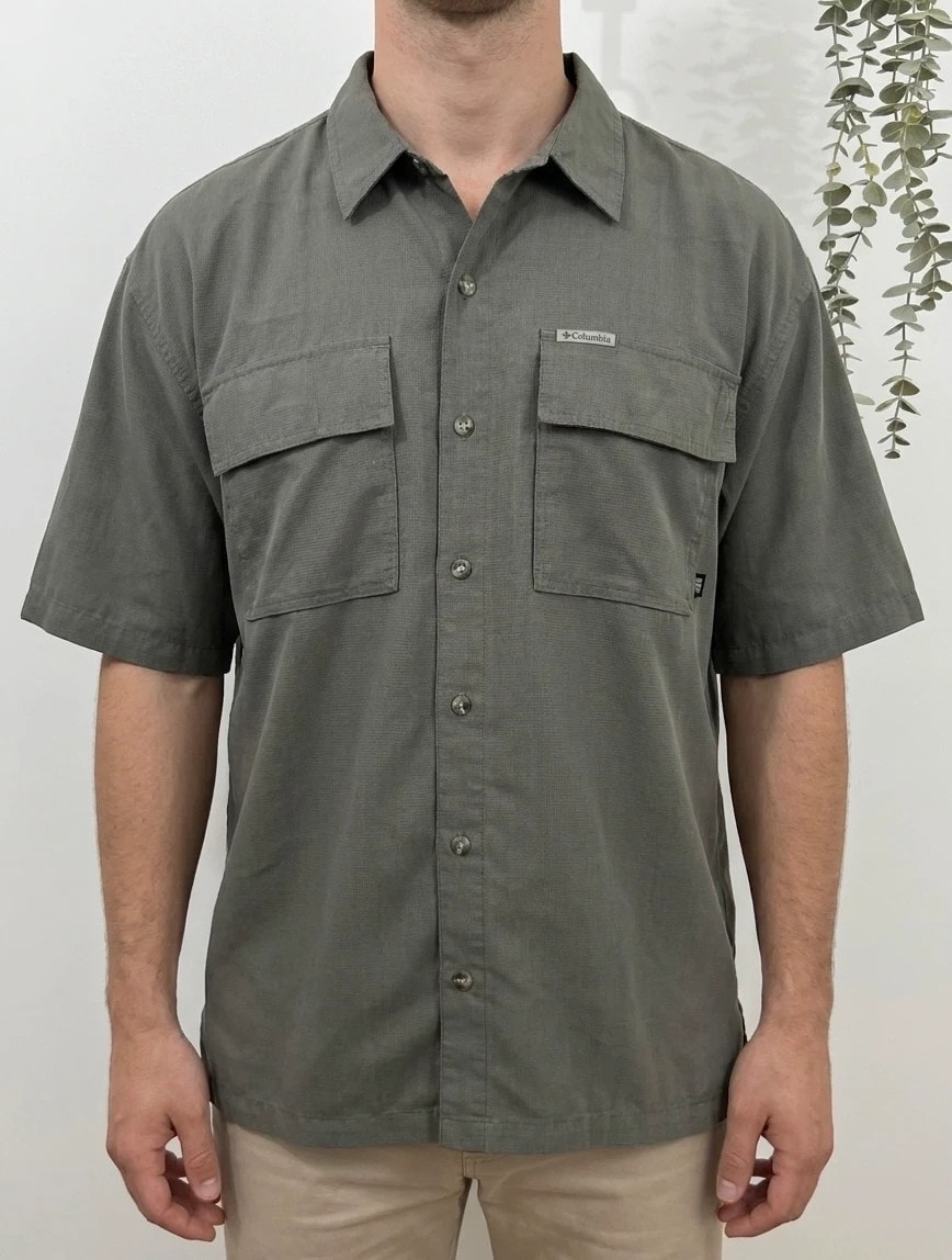 Chemise manches courtes outdoor Columbia GRT gris kaki taille XL - FP2607156