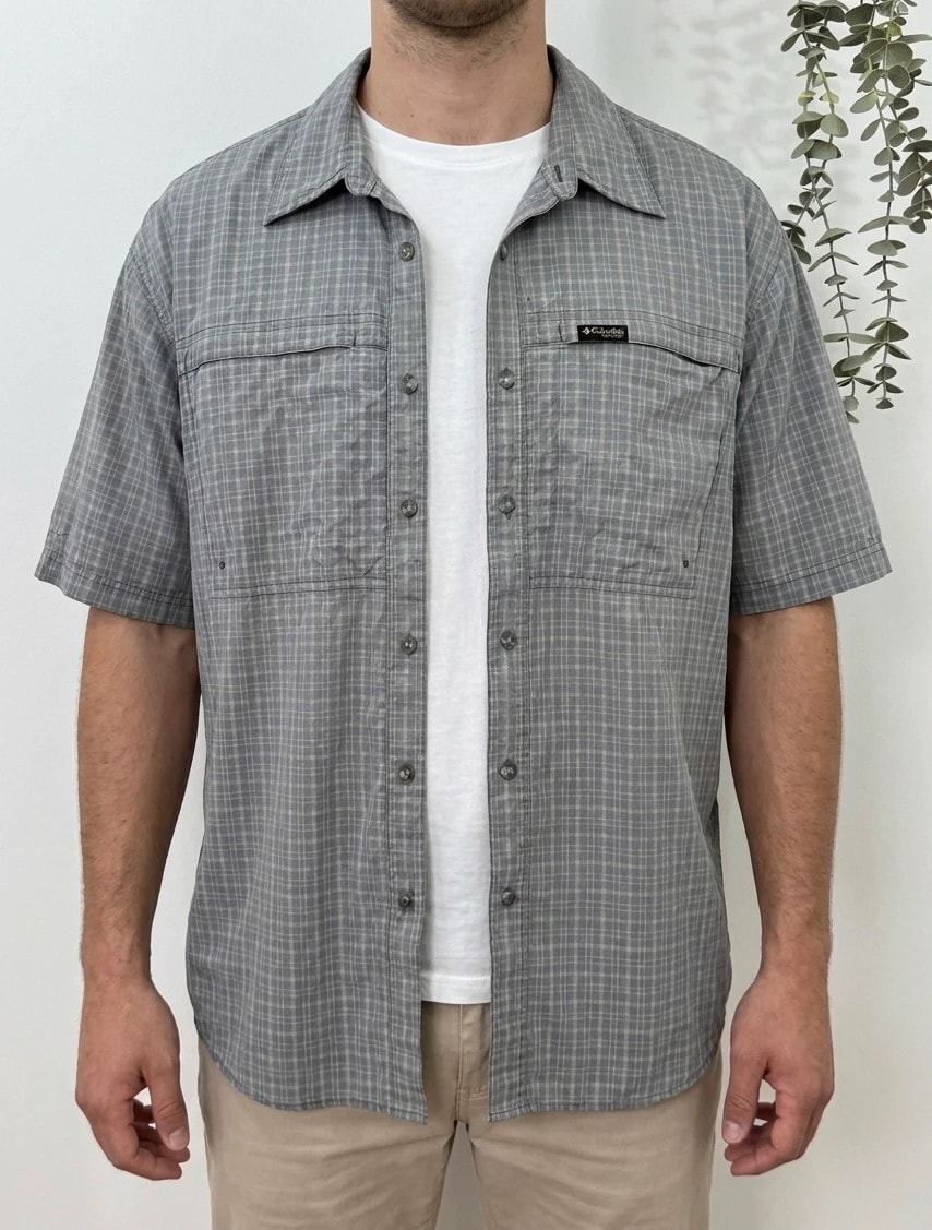 Chemise Columbia GRT Omni-Dry à carreaux gris beige taille XL - FP260730