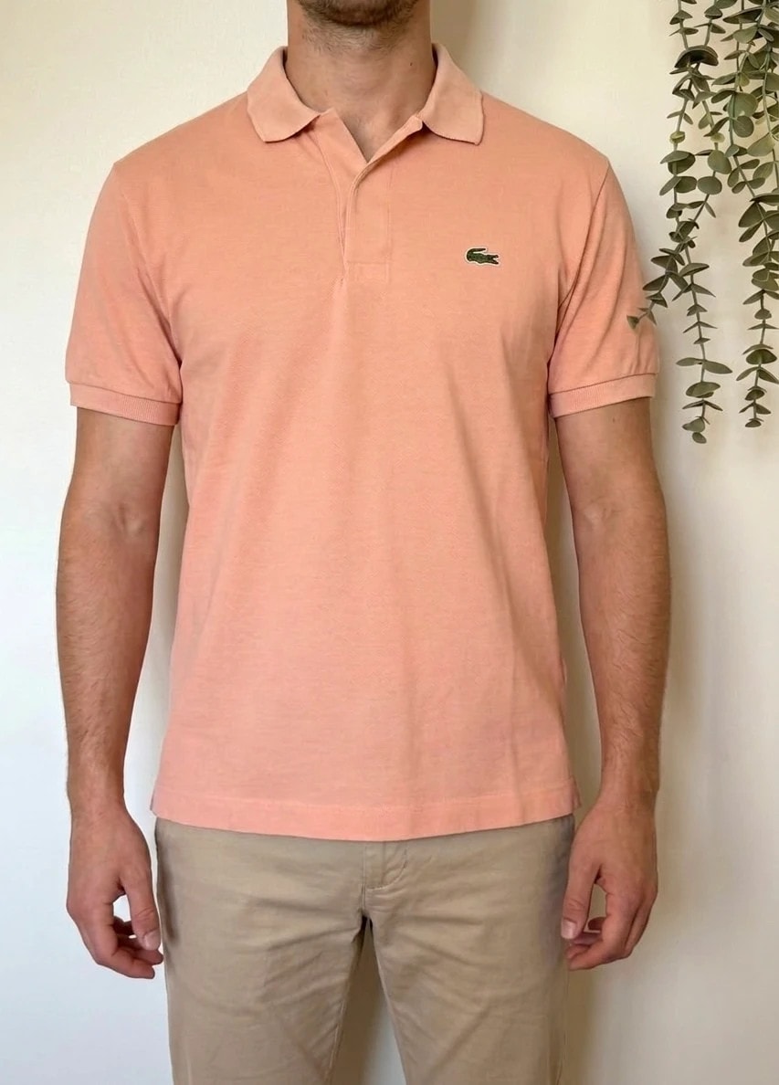 Polo piqué vintage Chemise Lacoste rose saumon taille 5/L - SK2606125