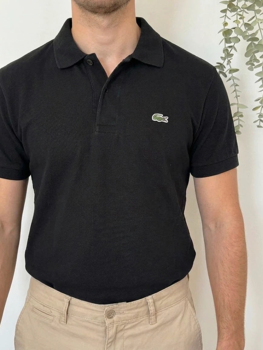 Polo piqué Lacoste noir taille 3/S - PP2603412