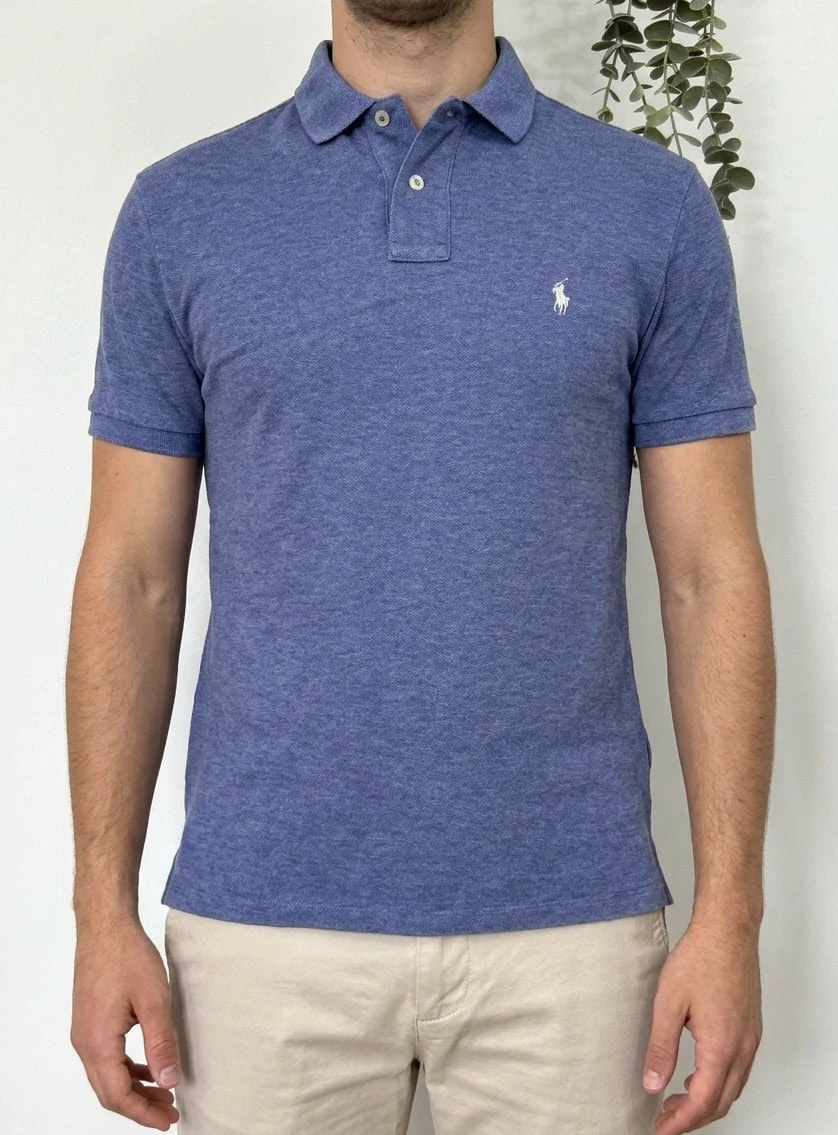 Polo piqué custom slim fit Polo Ralph Lauren violet taille S - PP2603310
