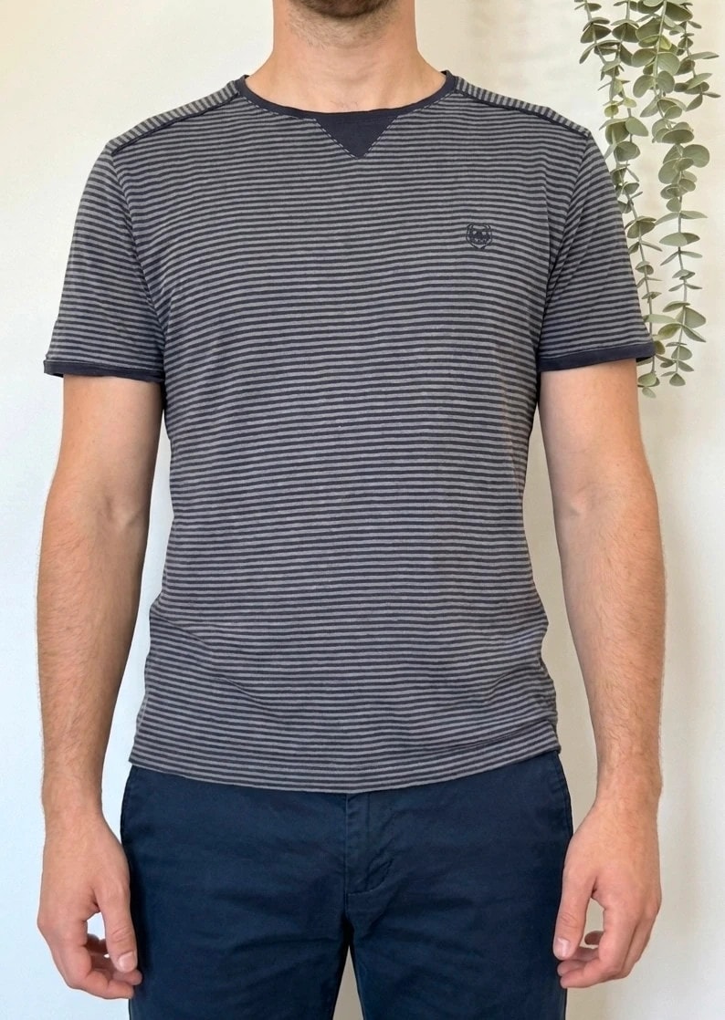 T-shirt The Kooples Sport gris rayé taille M - FP260339