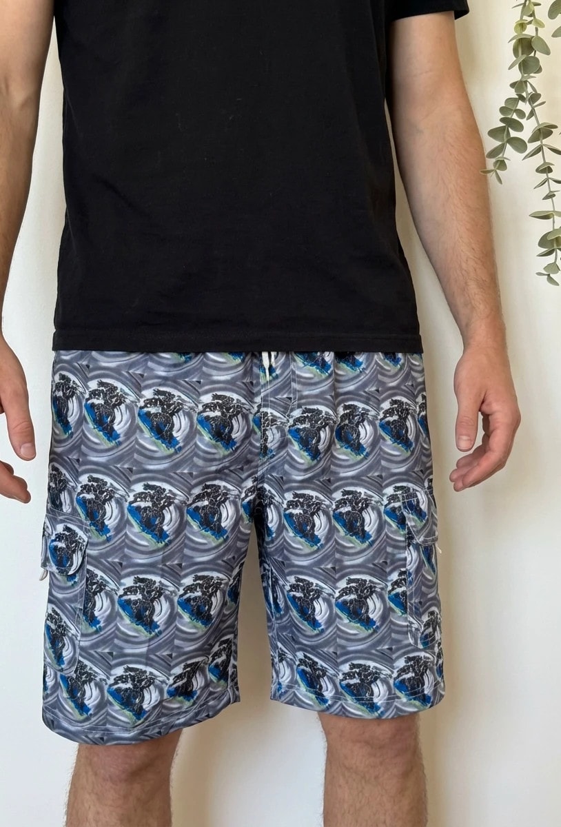 Short de bain à motifs No Boundaries gris bleu taille 18/S - PP2603207