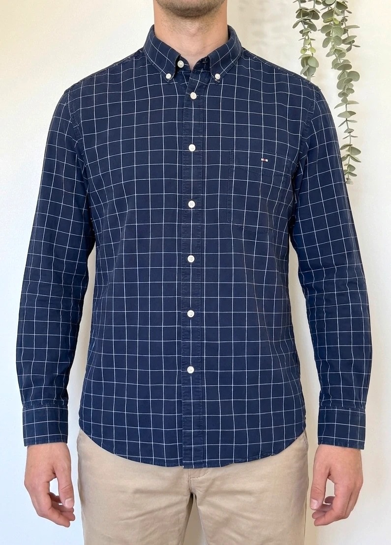 Chemise Eden Park Paris bleu marine carreaux taille 2XL regular fit - FP260368