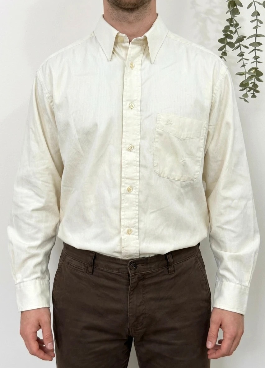 Πουκάμισο Pierre Balmain εκρού ελεφαντοστού, μέγεθος 40/L, ίσια εφαρμογή, vintage