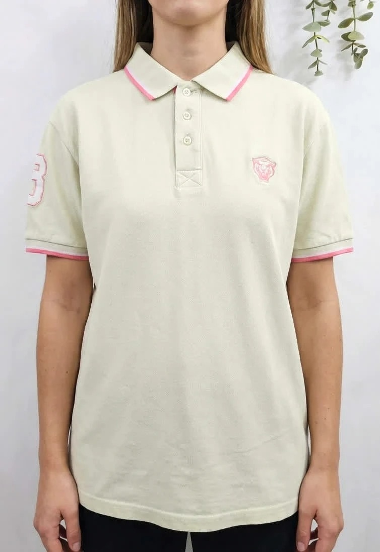 Polo vert pastel tigre brodé