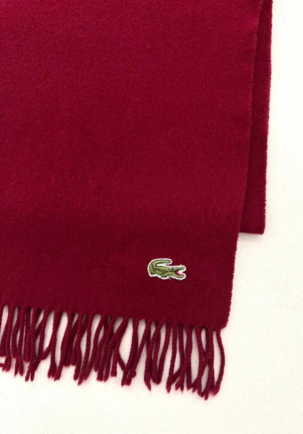 Écharpe laine Lacoste bordeaux classique taille unique unisexe