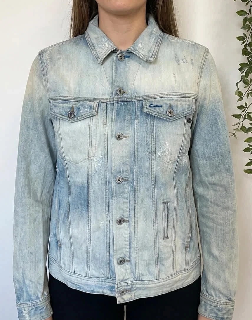 Veste en jean Diesel vintage délavée denim bleu clair taille L