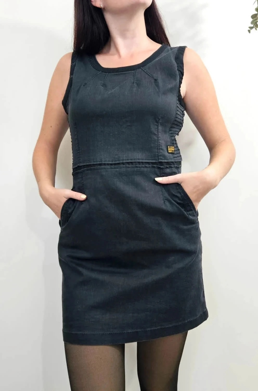 Robe denim noire G-Star Raw style biker taille M