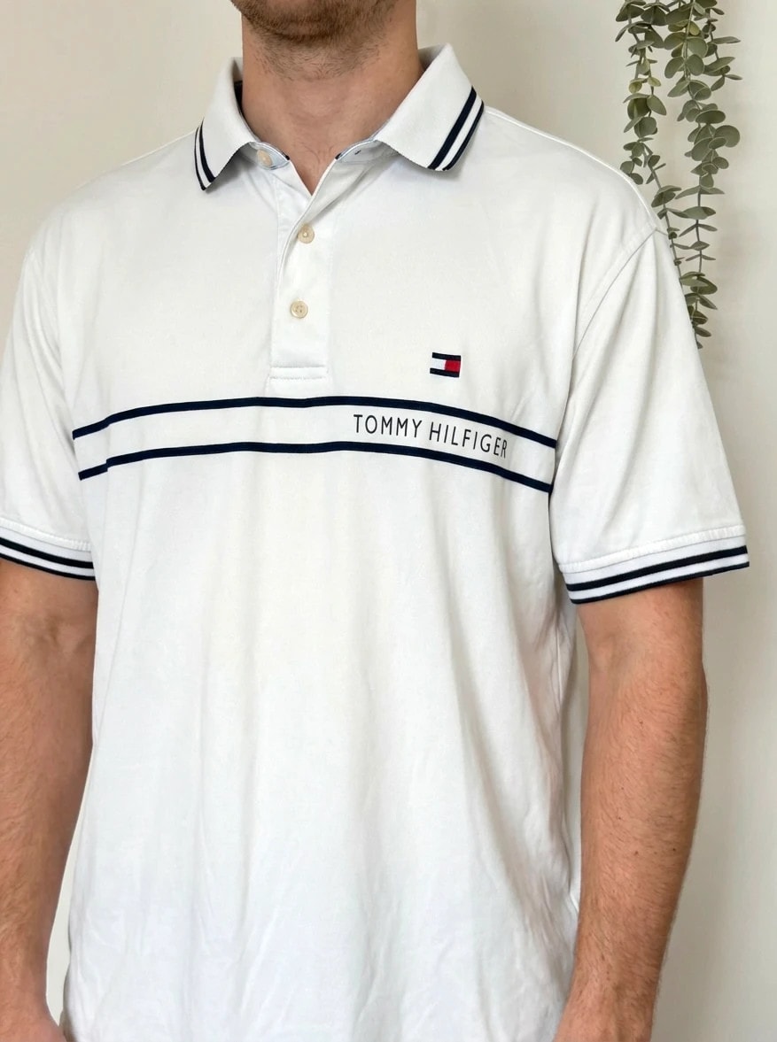 Polo golf Tommy Hilfiger blanc taille L - FP-260254