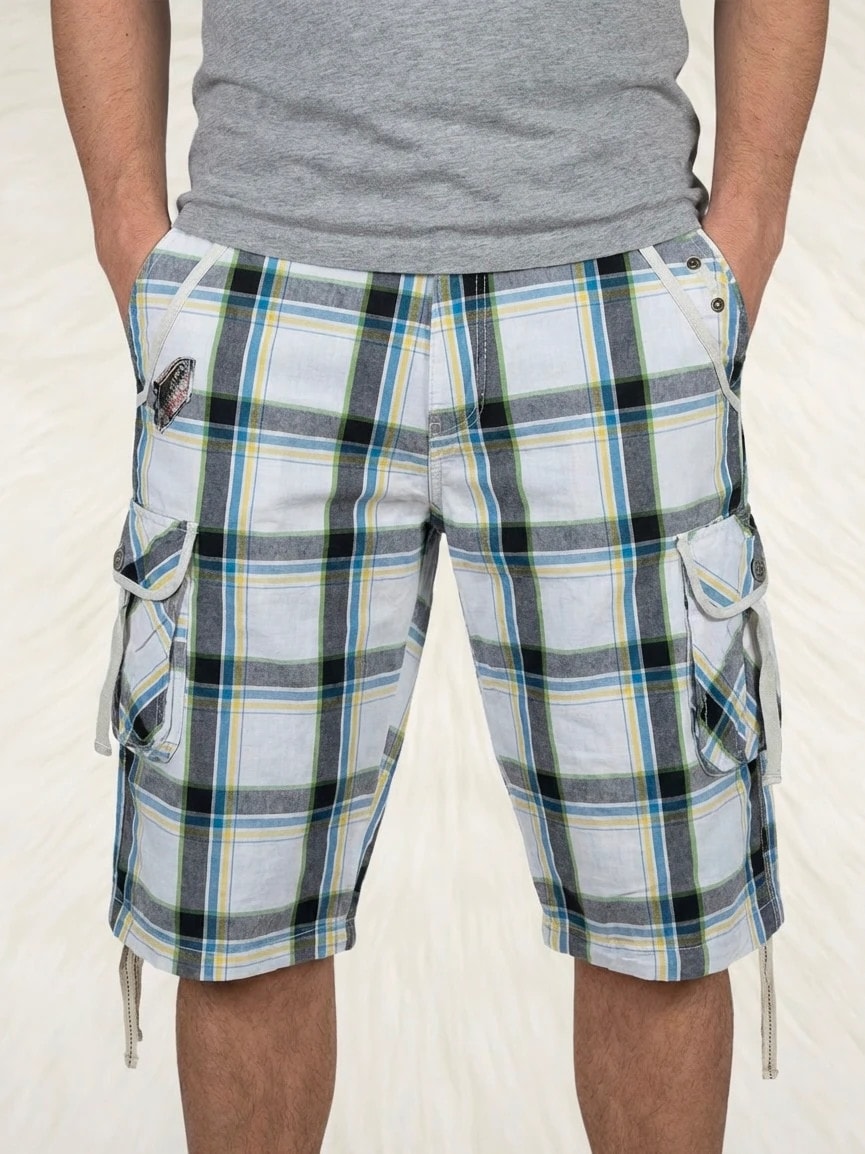Short cargo à carreaux Lesitai multicolore taille L