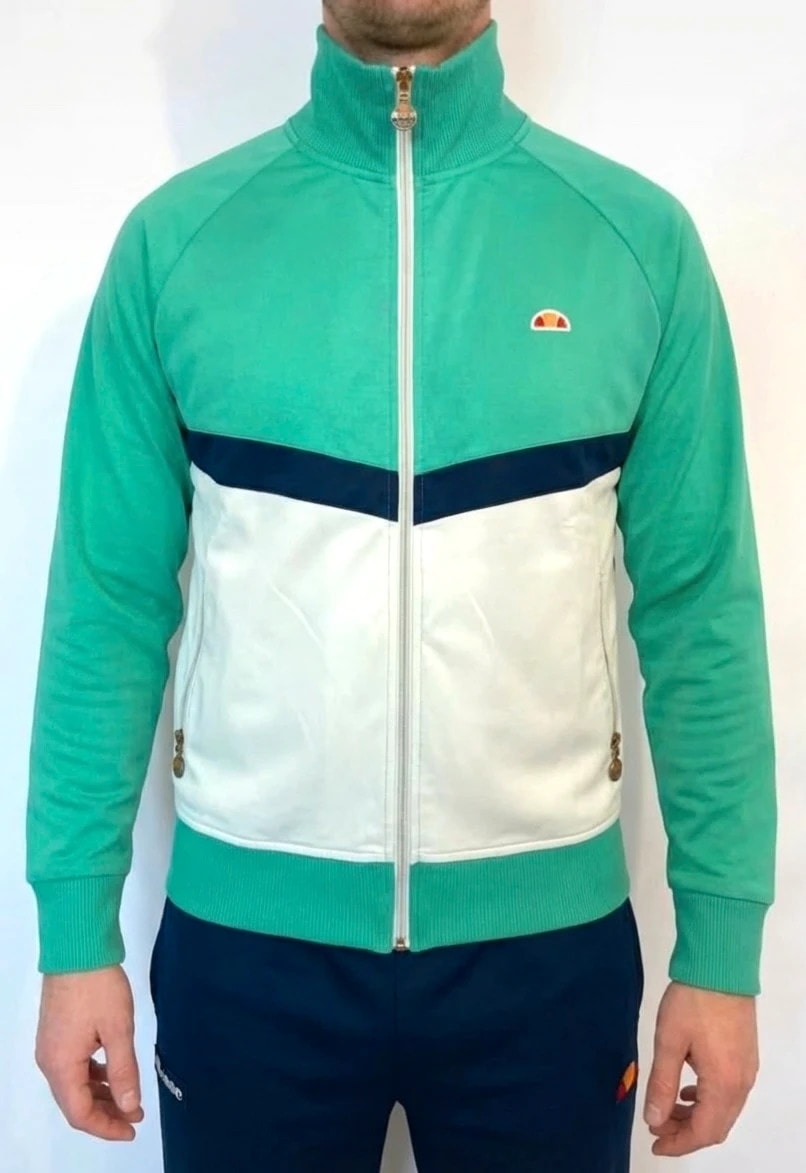 Veste survêtement rétro Ellesse vert blanc taille XS homme