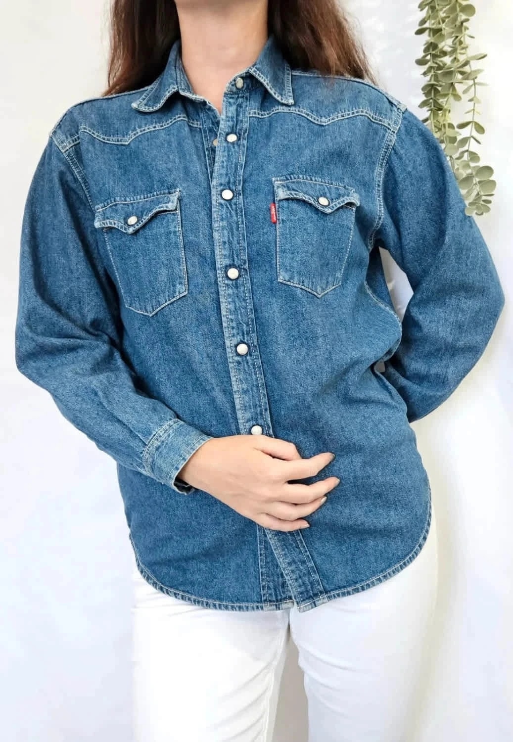 Veste/Chemise bleue en jeans Levi’s vintage taille XS