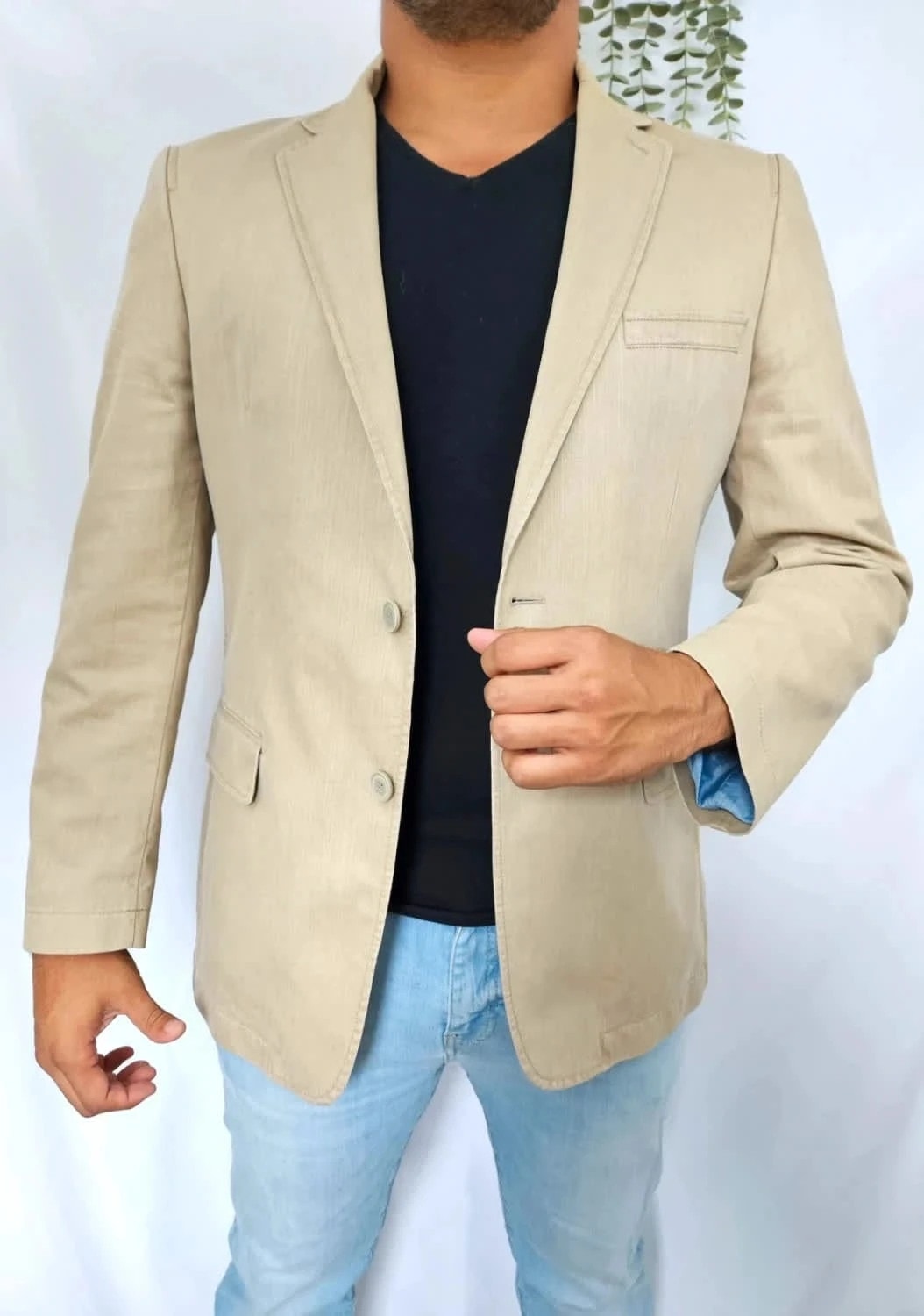 Veste blazer beige Bruno Saint Hilaire taille 50
