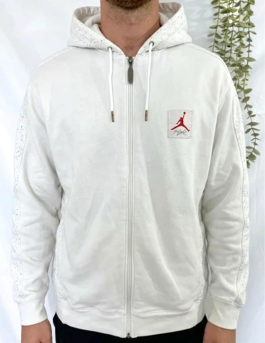 Sweat à capuche/Full zip oversize blanc Jordan flight taille M
