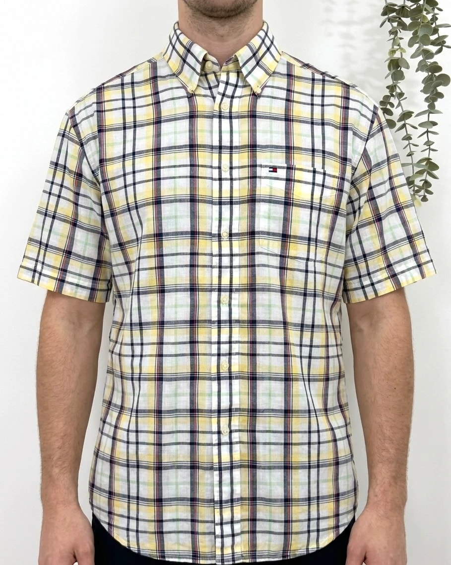 Camicia a maniche corte Tommy Hilfiger a quadri multicolore taglia S - FP260192