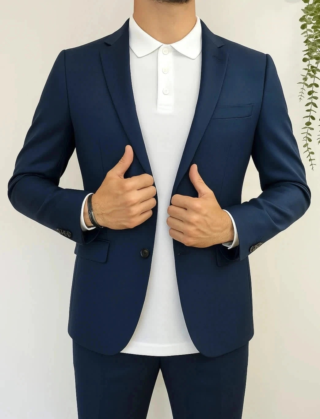 Veste blazer bleu marine Zapa 100% laine doublure camouflage taille 48/M
