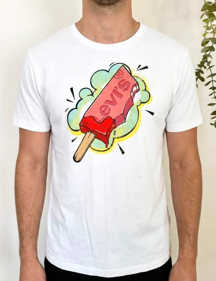 T-shirt coton Levi’s blanc glace logo imprimé taille XS - FP2512184