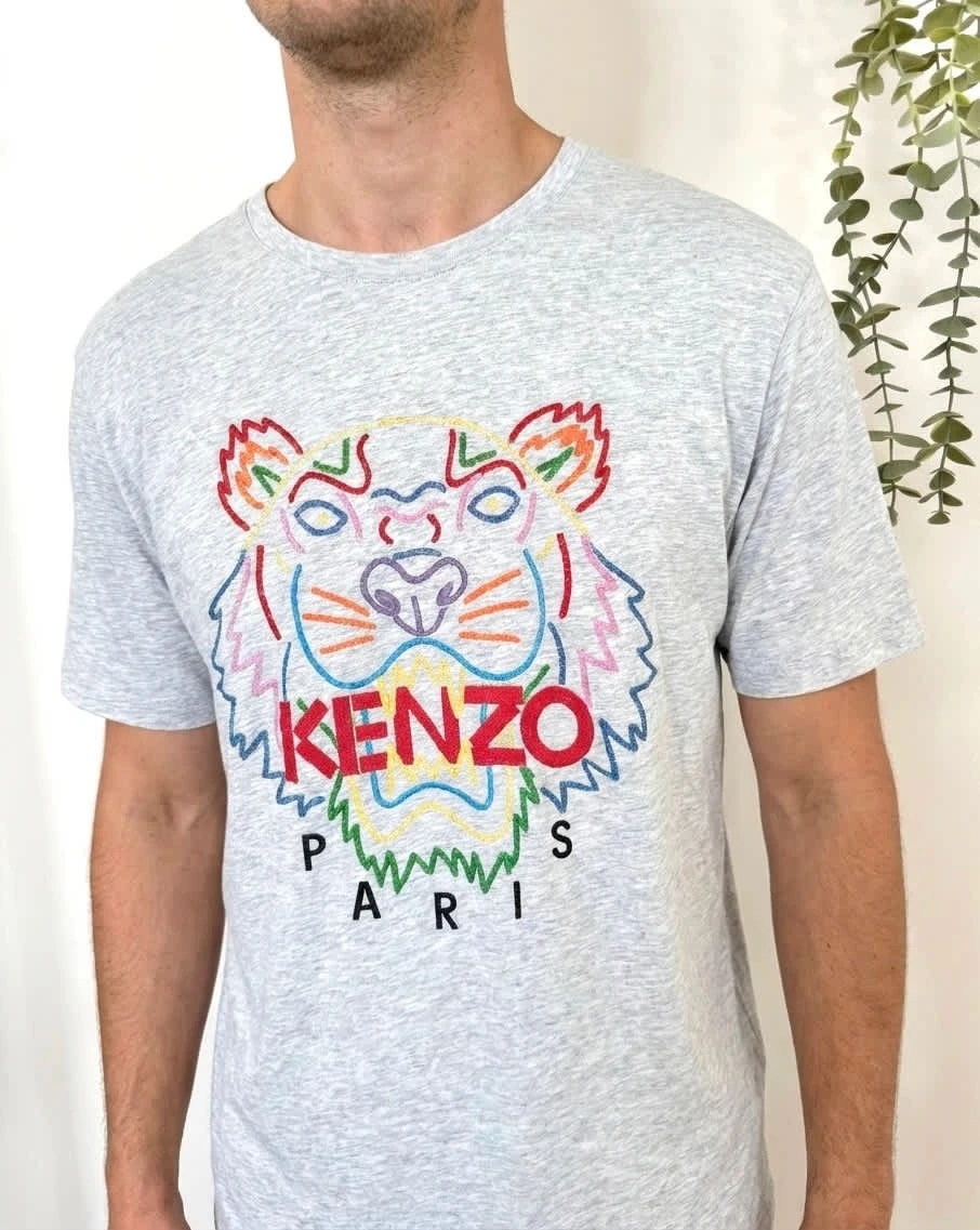 T-shirt Kenzo tigre imprimé multicolore gris chiné taille XL - FP2512192