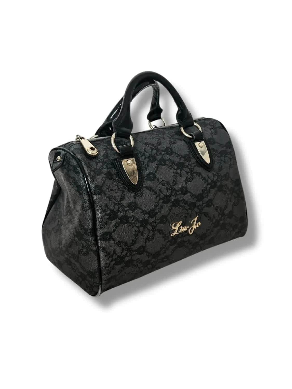 Sac à main Boston Lui Jo noir motif dentelle