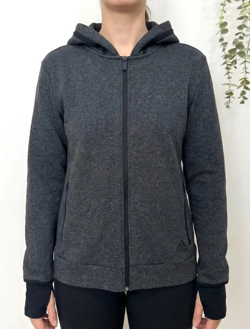 Sweat à capuche zippé adidas gris foncé veste taille L - FP251281