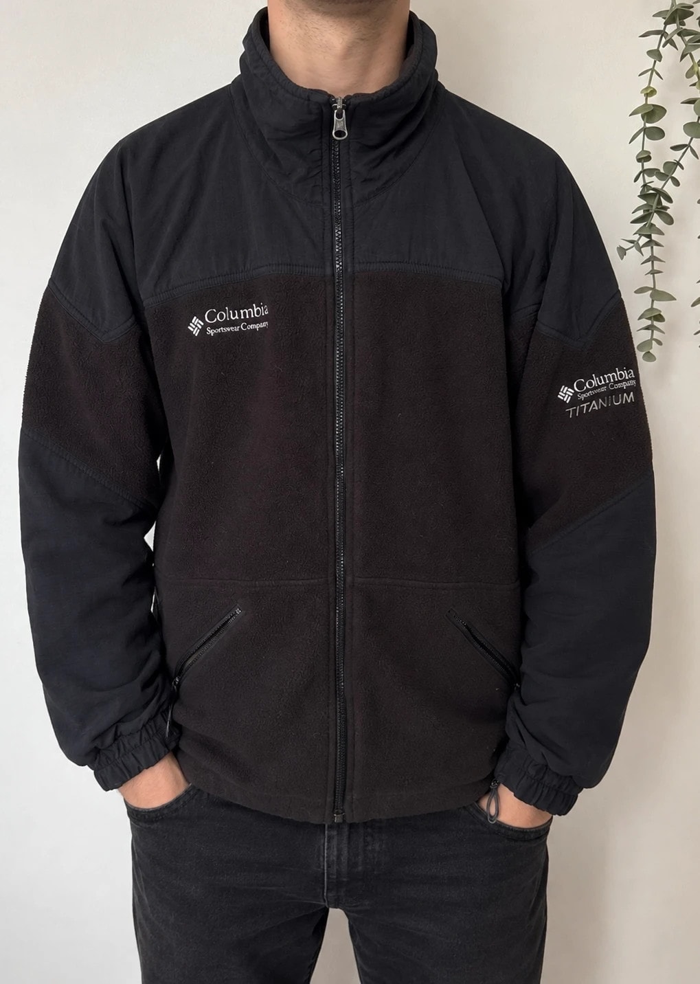 Veste polaire vintage Columbia Titanium noire marron taille M - FP260993