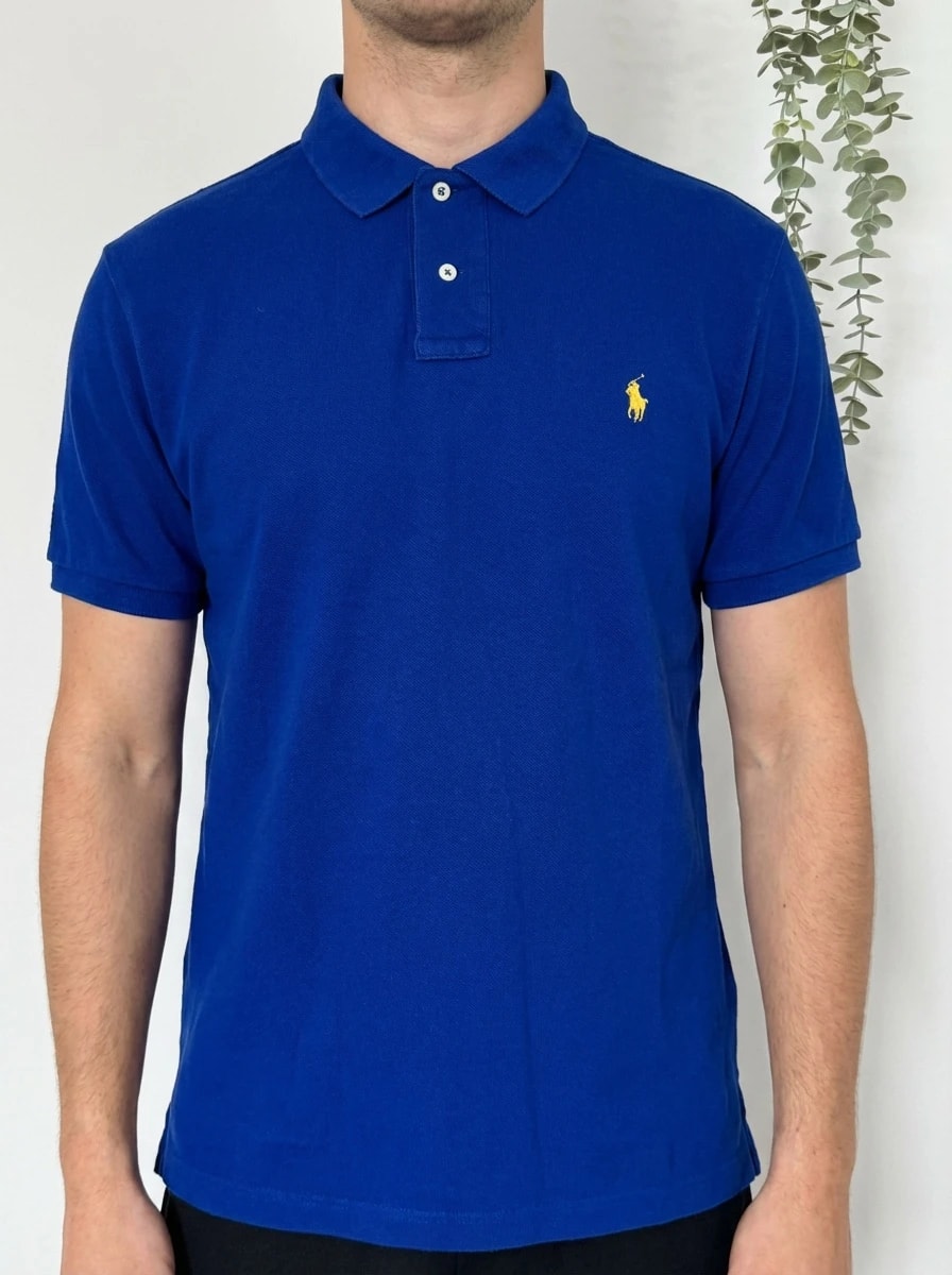 Polo piké Ralph Lauren elektricky modré custom slim fit velikost M - FP260216