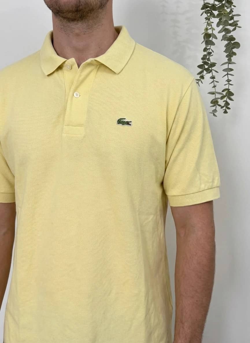 Polo piqué vintage Chemise Lacoste jaune taille 7/XL - FP260233